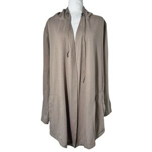 NWOT FRENCH LAUNDRY/THE SWEATSHIRT PROJECT Women's Tan Luxe Open Hood Jacket 2X